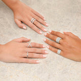 Zigzag Dots Ring With White Diamonds
