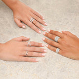Pavé Ring With Large White Diamond Inset